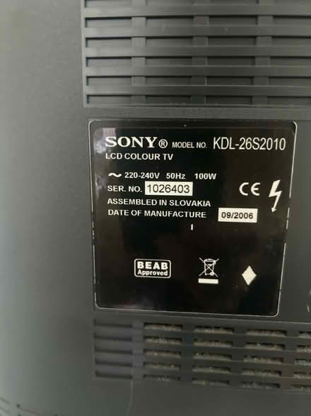 Photo of free Sony TV (BL6. Bolton) #4