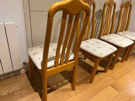 Photo of free Set of 4 wooden dining chairs with padded seats (Hanover BN2) #3