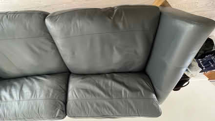 Photo of free Grey leather sofa in good condition (Stoughton GU2) #4