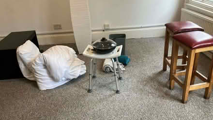Photo of free bed side table, clothes stand, metal rack, pans, fan etc (Shepherds Bush W6) #4