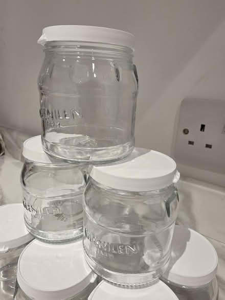 Photo of free 9 Glass Pots with lids (Bolton le Sands LA5) #3