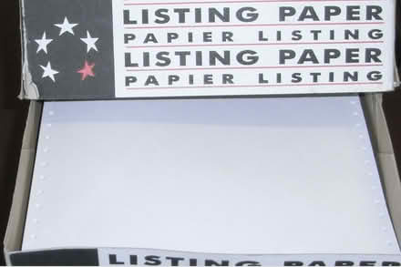 Photo of free Box of tractor-feed listing paper (Overton LA3) #1