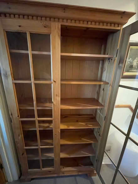 Photo of free Pine glass book shelf (North Finchley N12) #3