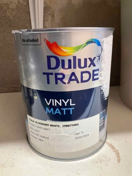 Photo of free Barely used Dulux Blueberry White emulsion. (Baswich ST17) #1