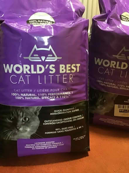 Photo of free Two -2.7kg(28lb) sacks of ‘World’s Best Cat Litter’. (Loftus Road W12) #1