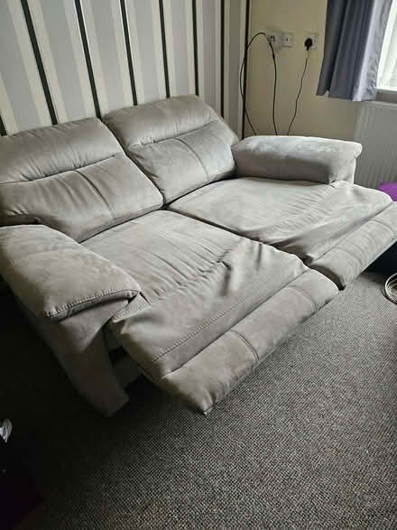 Photo of free Grey Suede Electric Double Chair Recliner (Walton ST15) #3
