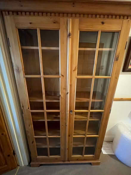 Photo of free Pine glass book shelf (North Finchley N12) #4