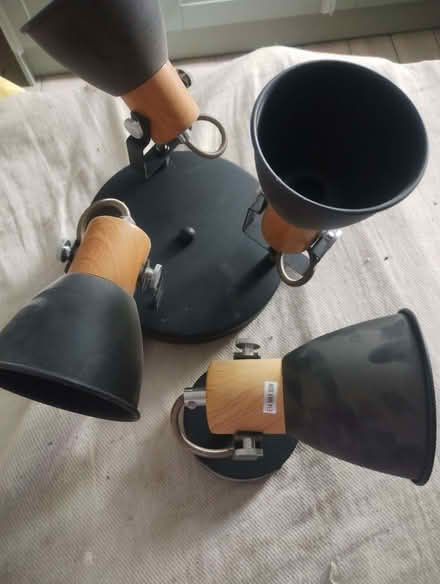 Photo of free Matching light fittings for ceiling and wall black/wood (Newtown RG1) #1
