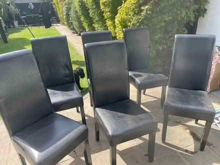 Photo of free Black Faux Leather 6 Dinning Chairs (Elmers End BR3) #1