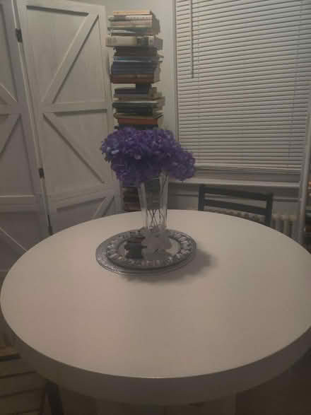 Photo of free Round kitchen table. No chairs (Takoma Park MD) #1