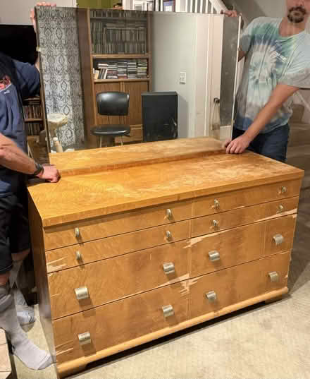 Photo of free low wooden dresser w/mirror (West Bethlehem) #1