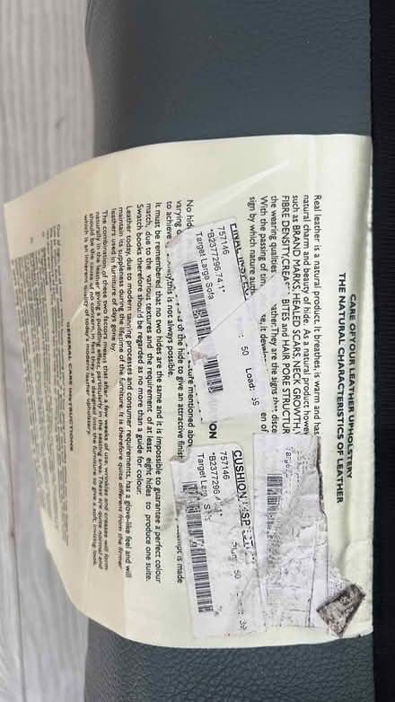 Photo of free Grey leather sofa in good condition (Stoughton GU2) #3