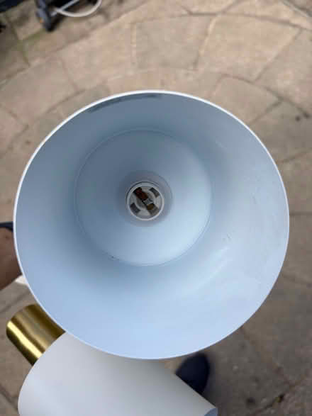 Photo of free Three light ceiling pendant in white and gold (South Bank YO23) #3