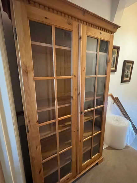 Photo of free Pine glass book shelf (North Finchley N12) #2