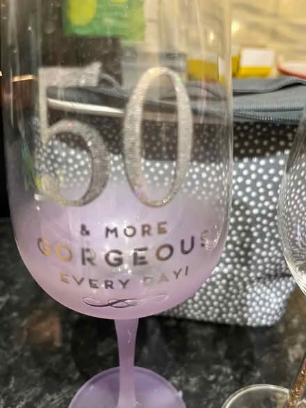 Photo of free Two 50th wine glasses (Woodside CR0) #2