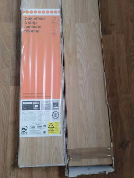 Photo of free Oak effect 3 strip laminate flooring. (Humphrey's End GL5) #1