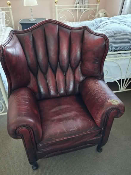 Photo of free King and queen leather chairs (Chesterfield) #2