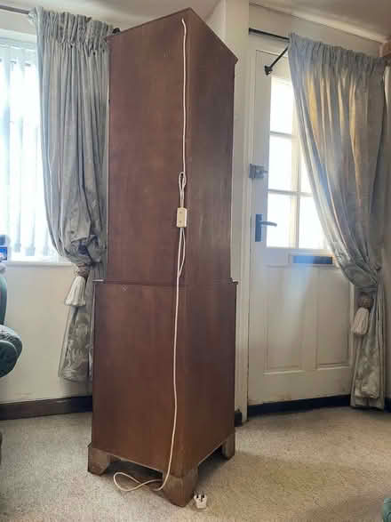 Photo of free Dark Wood Corner Display Cabinet with Glass Door and Lightin (Powys House EX10) #3