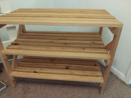 Photo of free Tall wooden shelf (BL25SW) #1