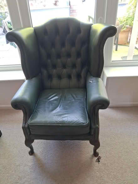 Photo of free King and queen leather chairs (Chesterfield) #1