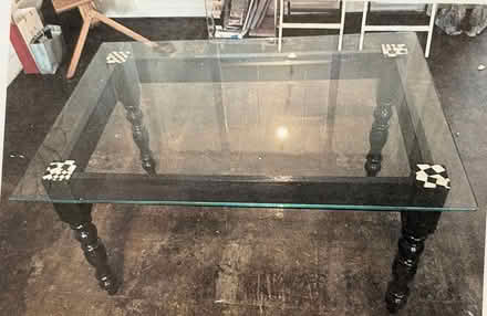 Photo of free Glass Dining table wood legs (Elizabeth Gate TW8) #1