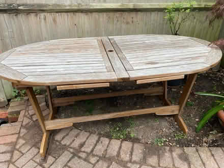 Photo of free Large hardwood outdoor table (Purbrook PO7) #1