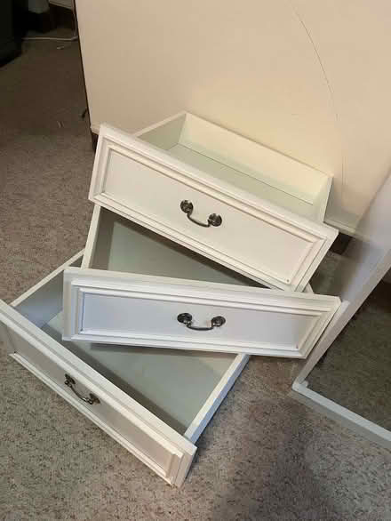 Photo of free White wooden chest of 3 drawers (Powys House EX10) #1