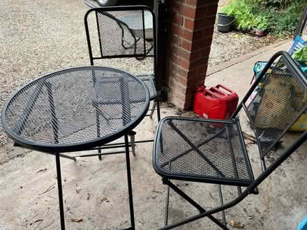 Photo of free Metal bistro garden set (Fobbing SS17) #1