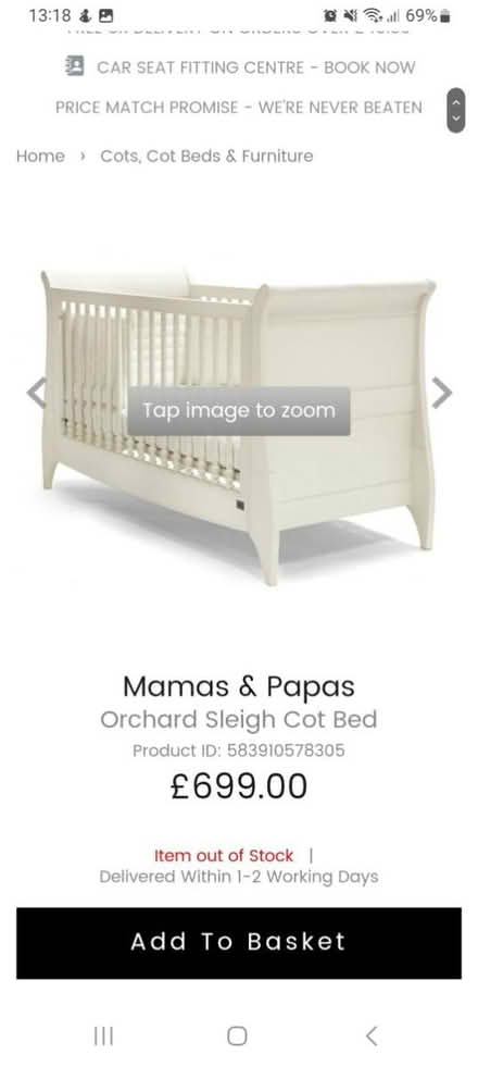 Photo of free Mamas and papas cot (S12 Frechville) #2