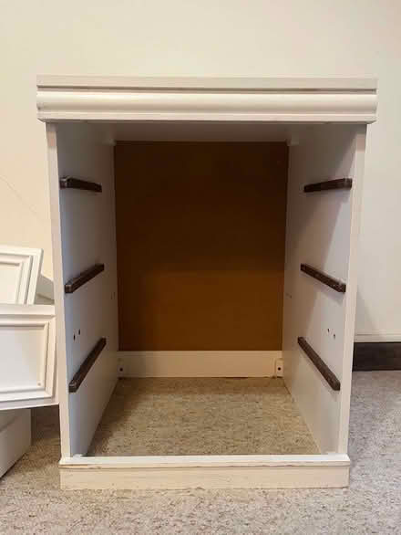 Photo of free White wooden chest of 3 drawers (Powys House EX10) #3