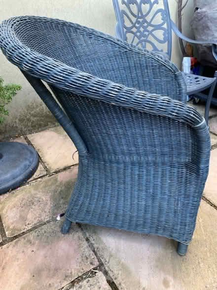 Photo of free Navy blue chair with cushion (Raynes Park) #3
