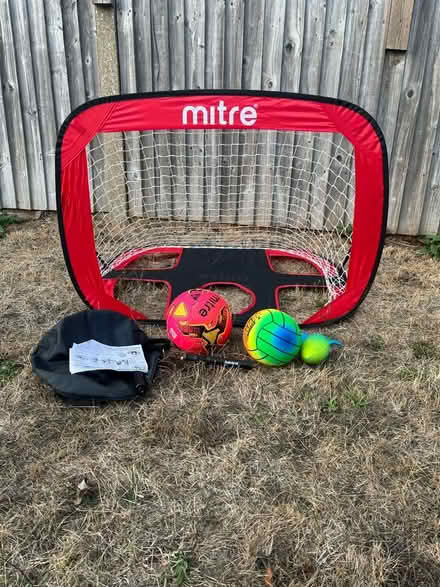 Photo of free Kids popup football goal and selection of balls and pumps (Beckenham BR3) #1