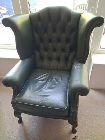 Photo of free King and queen leather chairs (Chesterfield) #3