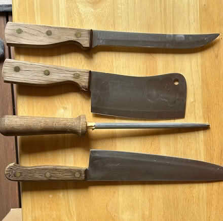 Photo of free Kitchen knives with sharpener (Groton MA) #1