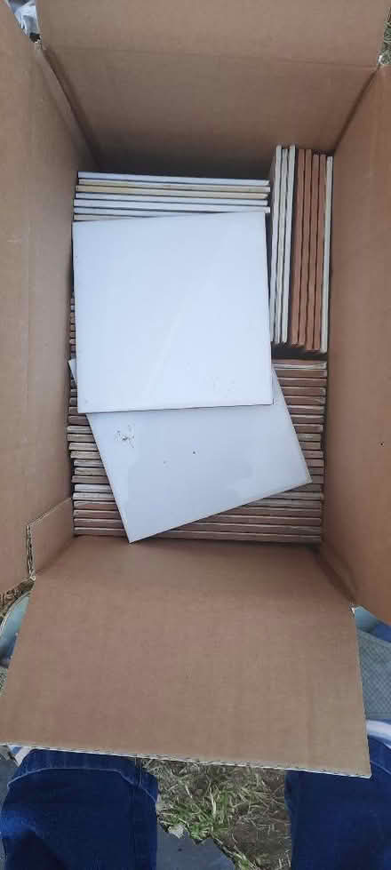Photo of free Box of mixed wall tiles - unused (Woodley RG6) #1