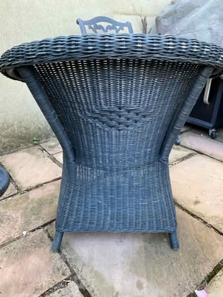 Photo of free Navy blue chair with cushion (Raynes Park) #2