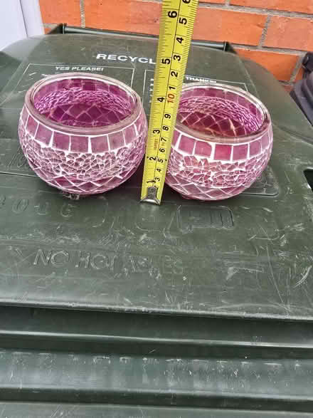 Photo of free 2 small glass mosaic pots (Warren Hill ish NG5) #1