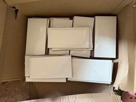 Photo of free 40 white brick shaped ceramic tiles (Fobbing SS17) #1
