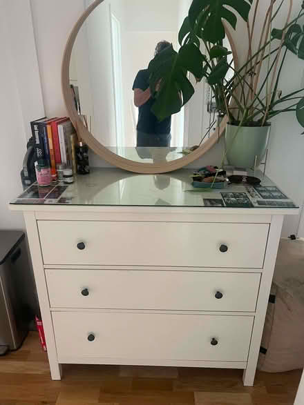 Photo of free Tallboy, bedside table with drawers, chest of drawers, shelf (Putney SW15) #2
