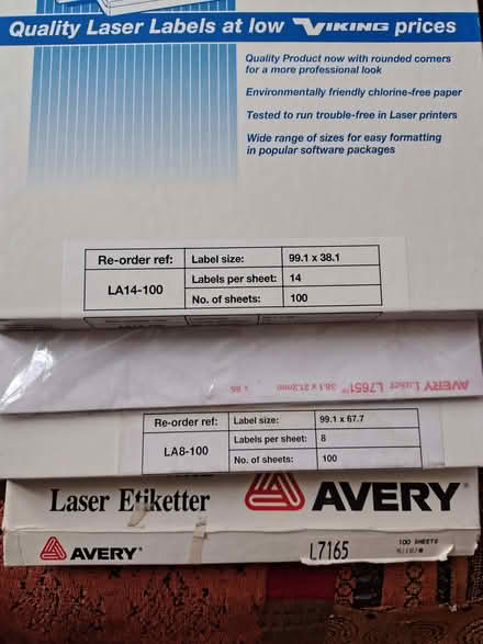 Photo of free Laser self adhesive labels (Ham TW10) #1