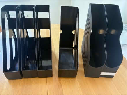 Photo of free six black plastic file or magazine holders (Beaconsfield HP9) #1