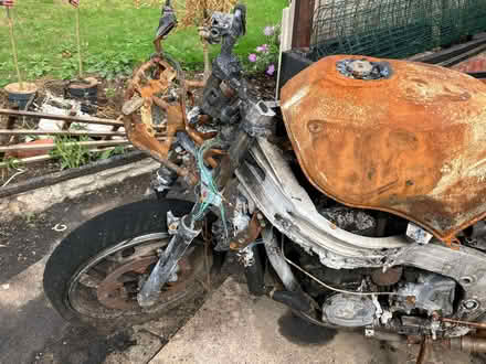 Photo of free A totally burnt out Kawasaki 1990 1000cc ZX10 Motorcycle (Spondon DE21) #3