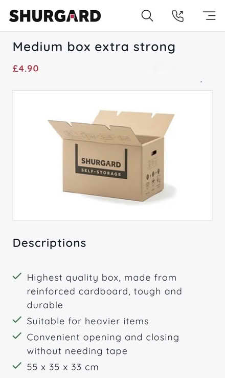 Photo of free Shurgard moving box - Large & Small (East Molesey) #2