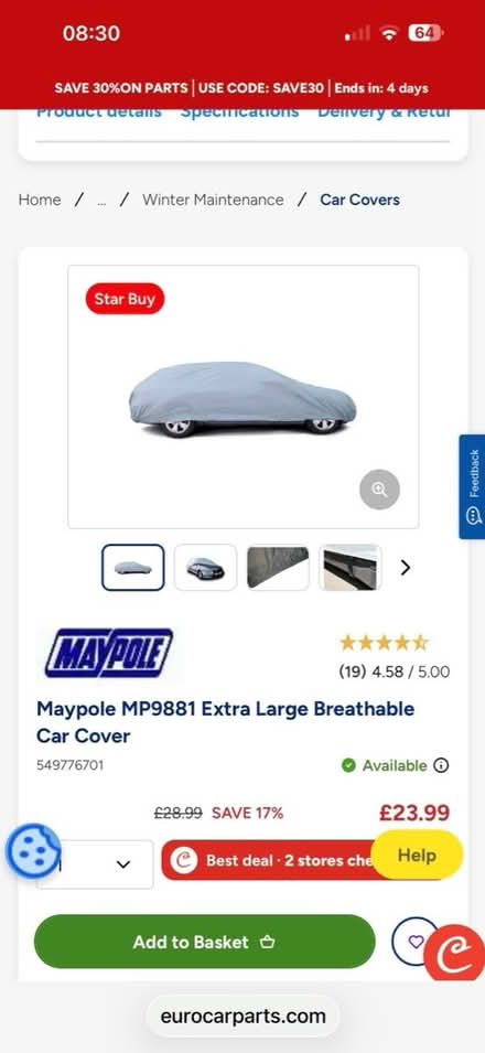 Photo of car cover (Berkeley GL13) #1