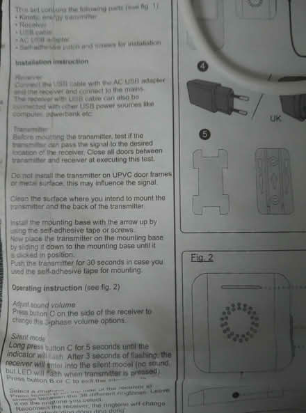 Photo of free KINETIC DOOR BELL (EcoSavers - Wireless) (Carlisle CA3) #2