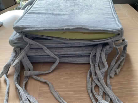 Photo of free Set of 4 grey chenille chair cushions (Dovecote BS37) #2
