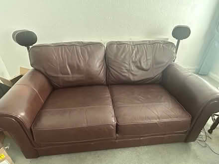 Photo of free 2 seater leather couch (The Philog, Cardiff) #1
