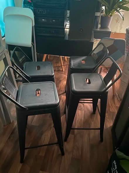 Photo of free 4 black bar stools (Seaforth L21) #1