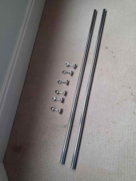Photo of free 2 chrome wardrobe rails (SL8 5RU) #2