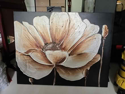 Photo of free Textured metallic floral canvas art (Shard End, B34) #1
